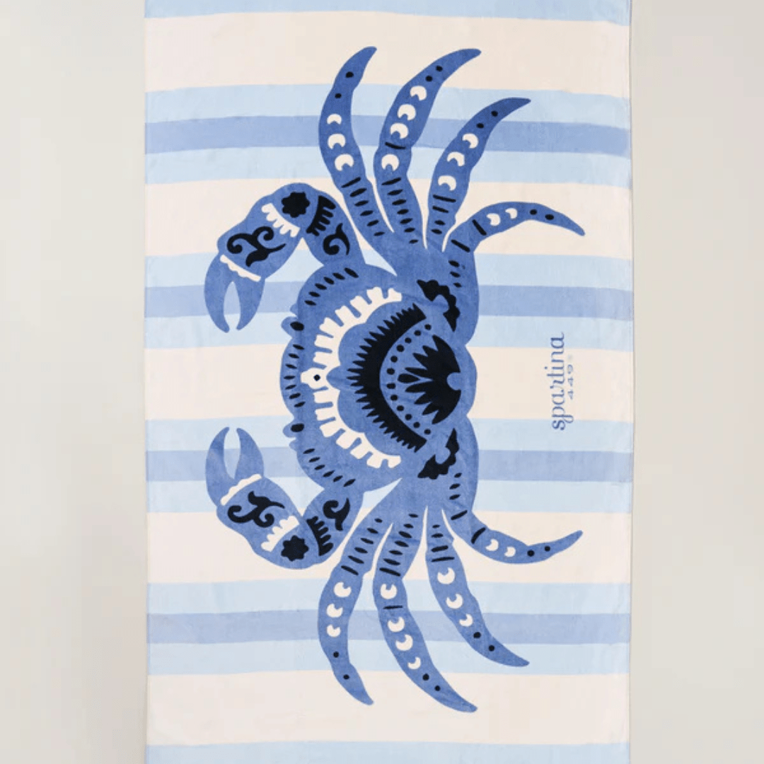 Spartina Beach Towel - Blue Crab - Spartina
