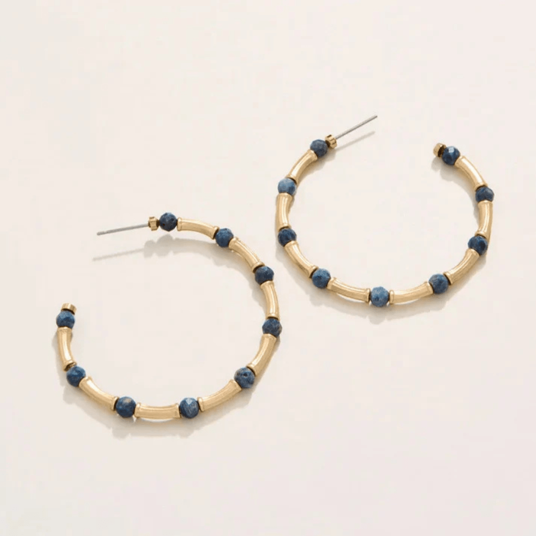 Spartina Calm Waters Hoop Earrings - Blue Coral - Spartina