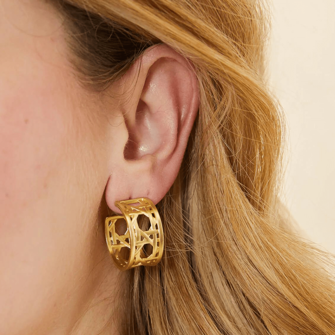 Spartina Cane Midi Hoop Earrings - Spartina