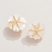 Spartina Carved Flower Stud Earrings - Mother of Pearl - Spartina