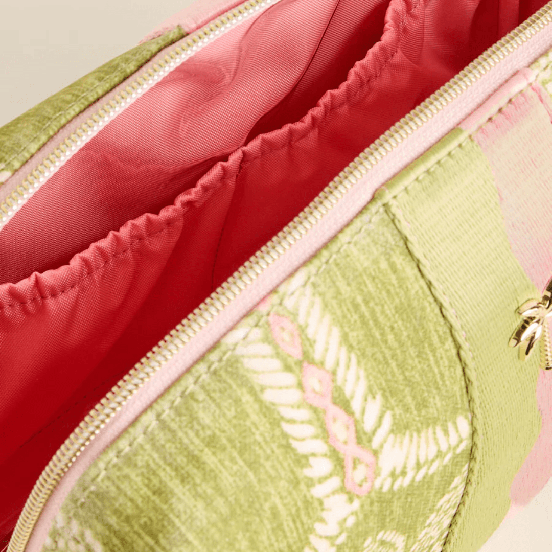 Spartina Large Cosmetic Pouch Castillo Green Palms - Spartina