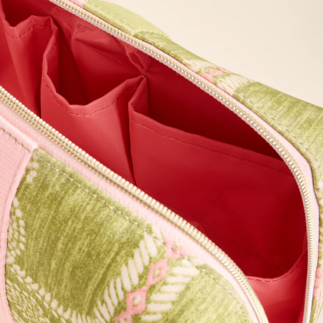 Spartina Large Cosmetic Pouch Castillo Green Palms - Spartina