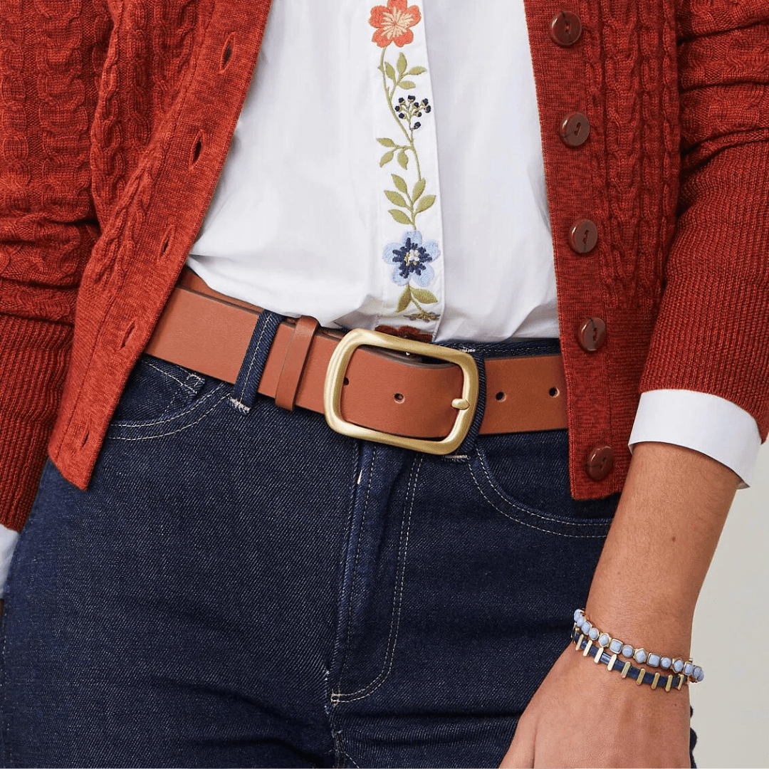 Spartina Leather Belt Saddle Brown - XL - Spartina