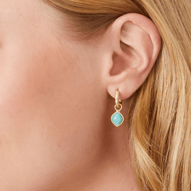 Spartina Maera Drop Hoop Earrings - Amazonite - Spartina