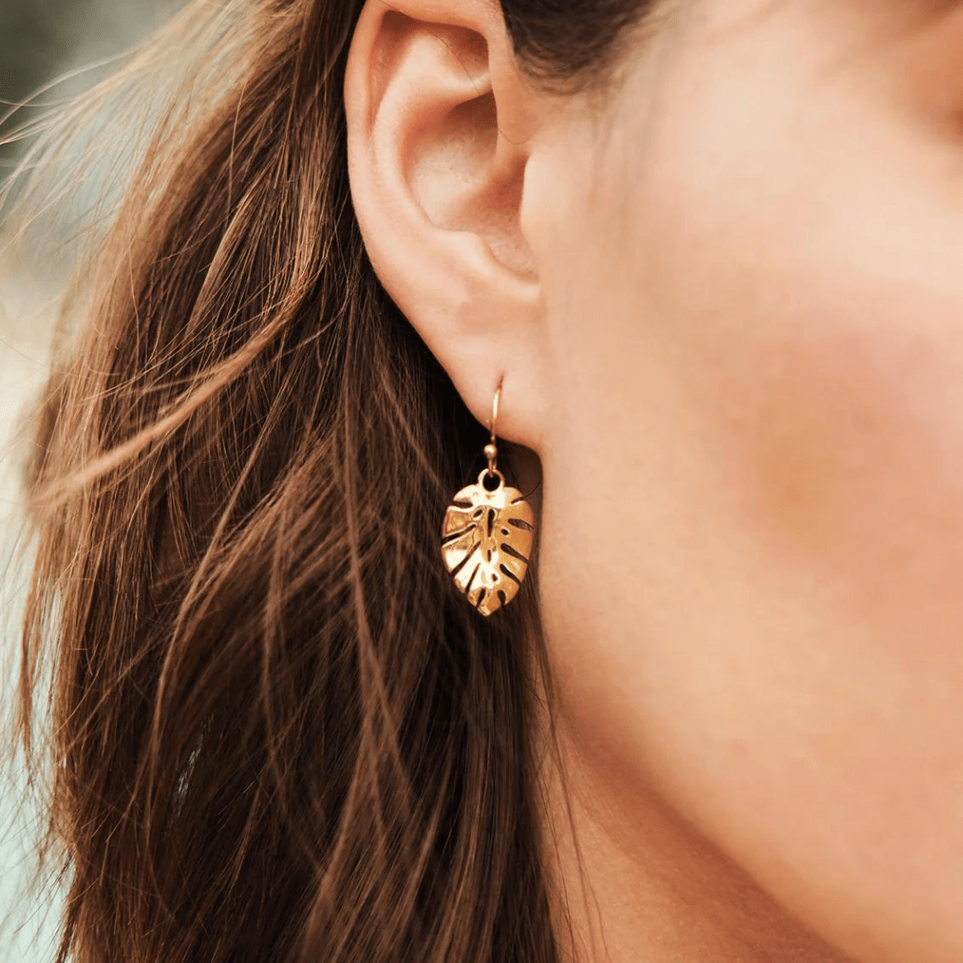 Spartina Monstera Leaf Earrings - Spartina
