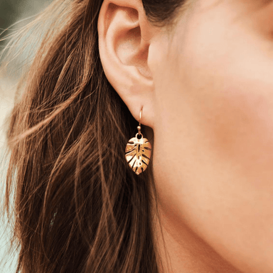 Spartina Monstera Leaf Earrings - Spartina