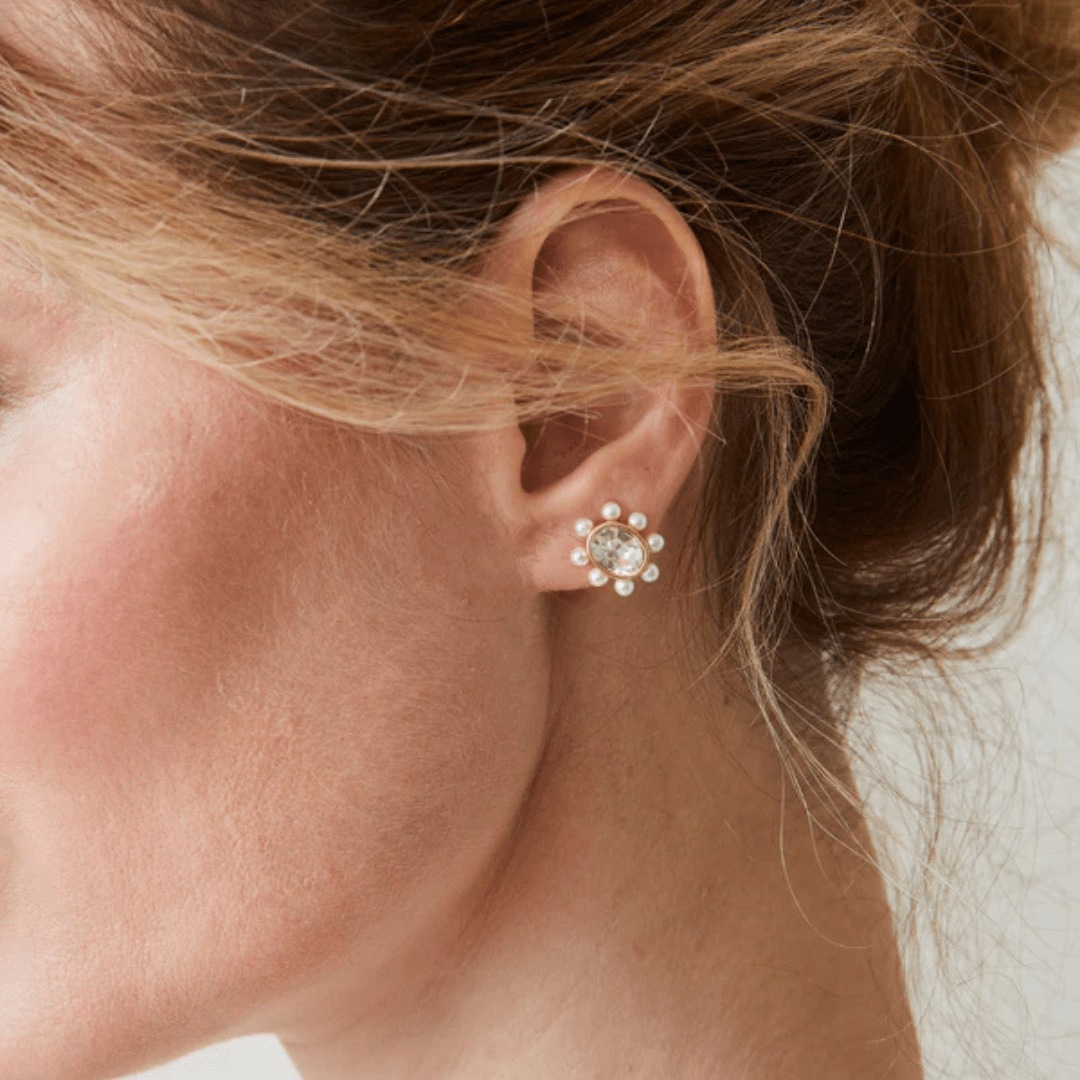 Spartina Queen Stud Earrings - Crystal - Spartina