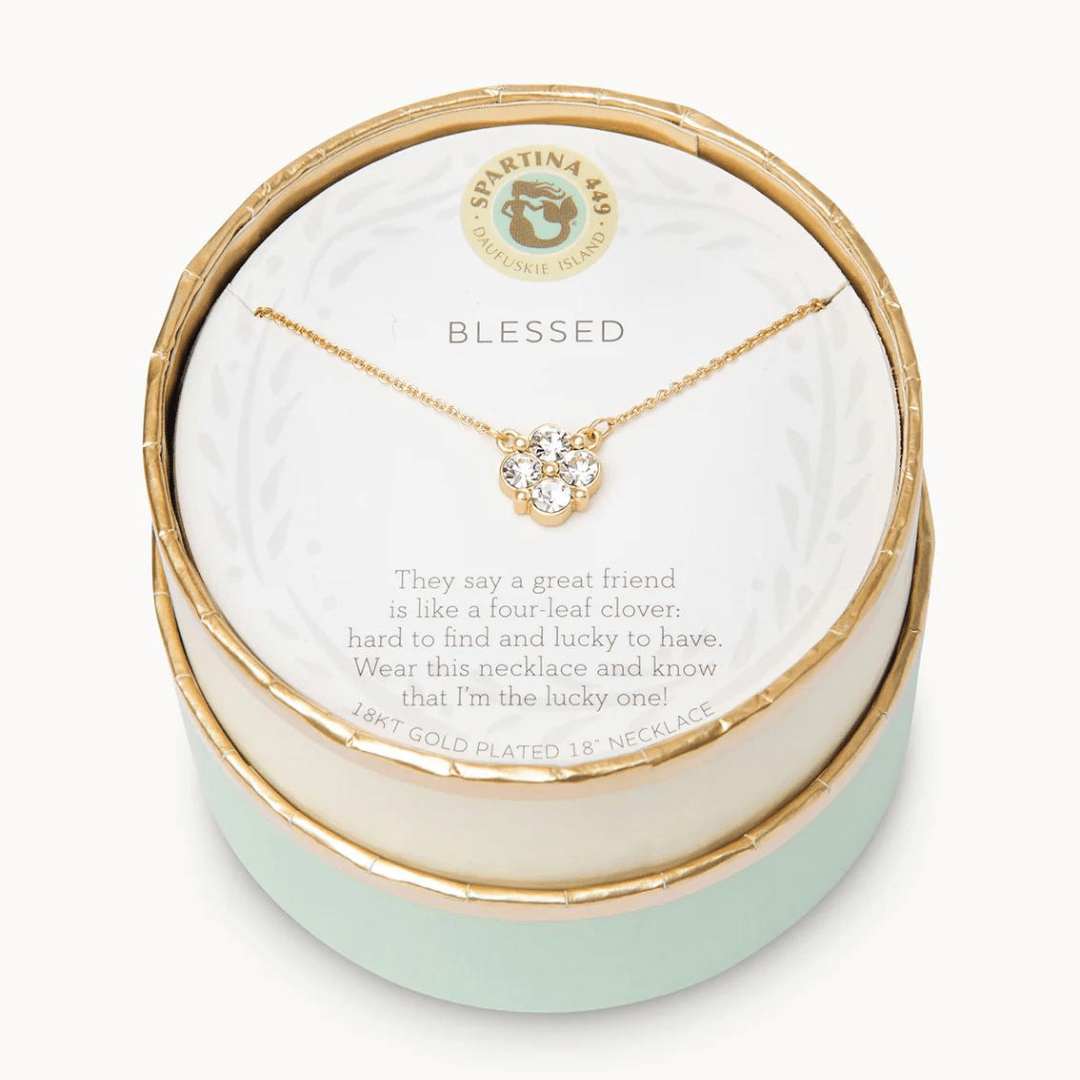 Spartina Sea La Vie Blessed Crystal Clover Necklace - Spartina