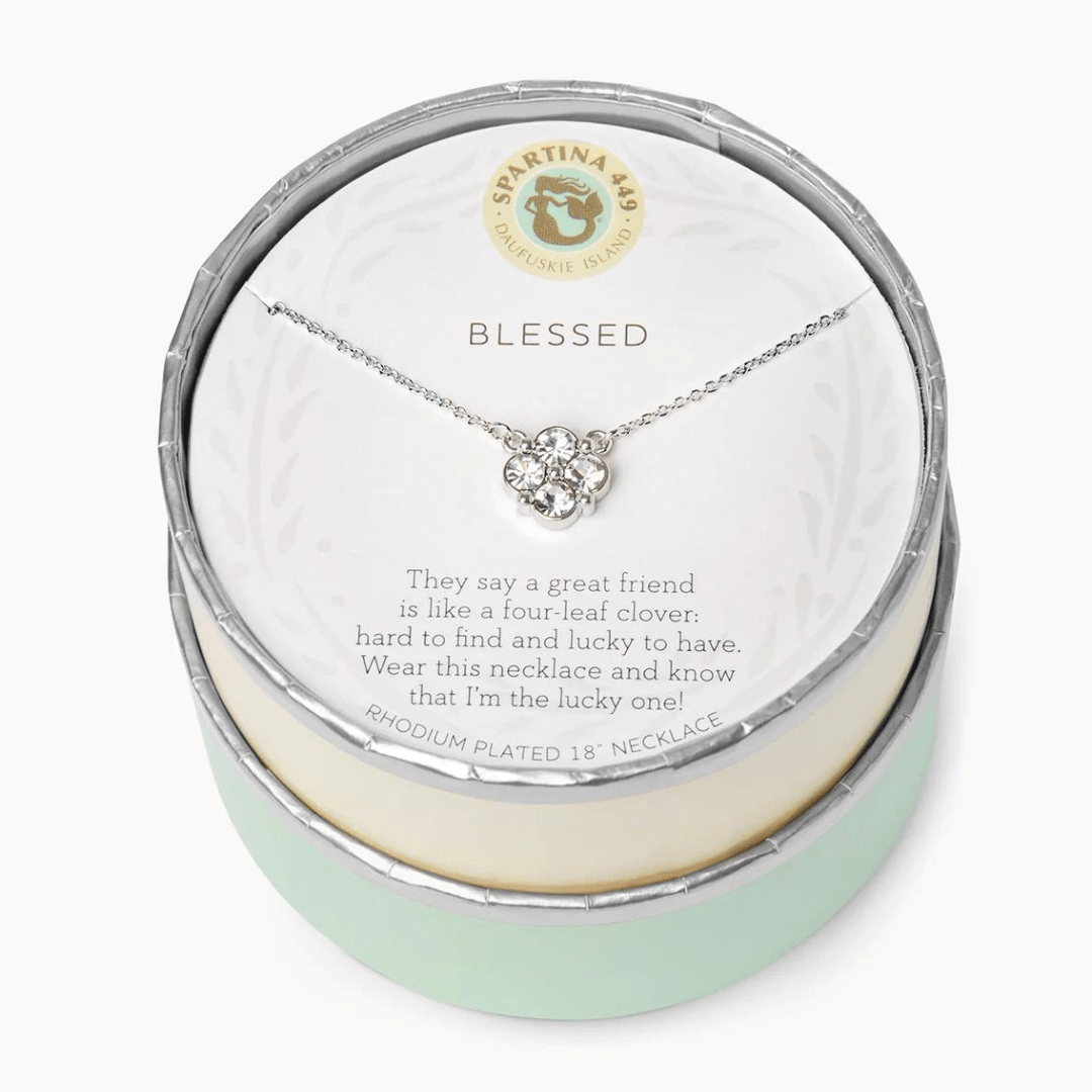 Spartina Sea La Vie Blessed Crystal Clover Necklace - Spartina