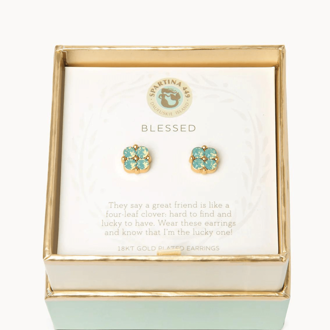 Spartina Sea La Vie Blessed Stud Earrings Seafoam - Spartina