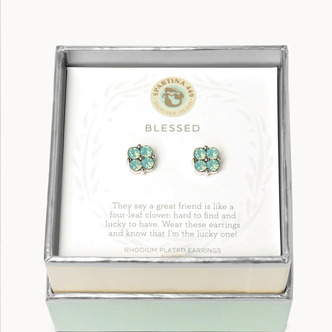 Spartina Sea La Vie Blessed Stud Earrings Seafoam - Spartina