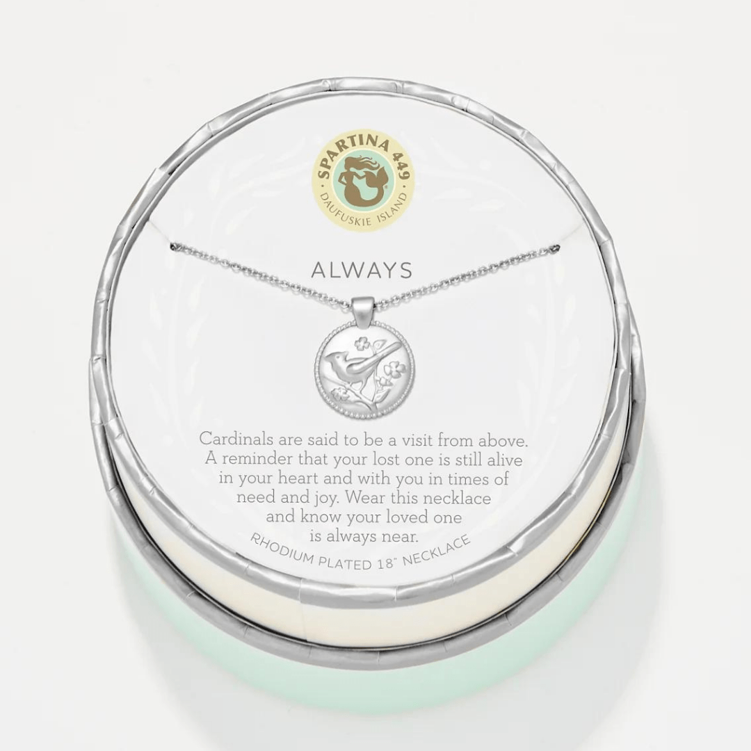 Spartina SLV Necklace 18" Always/Cardinal SIL - Spartina