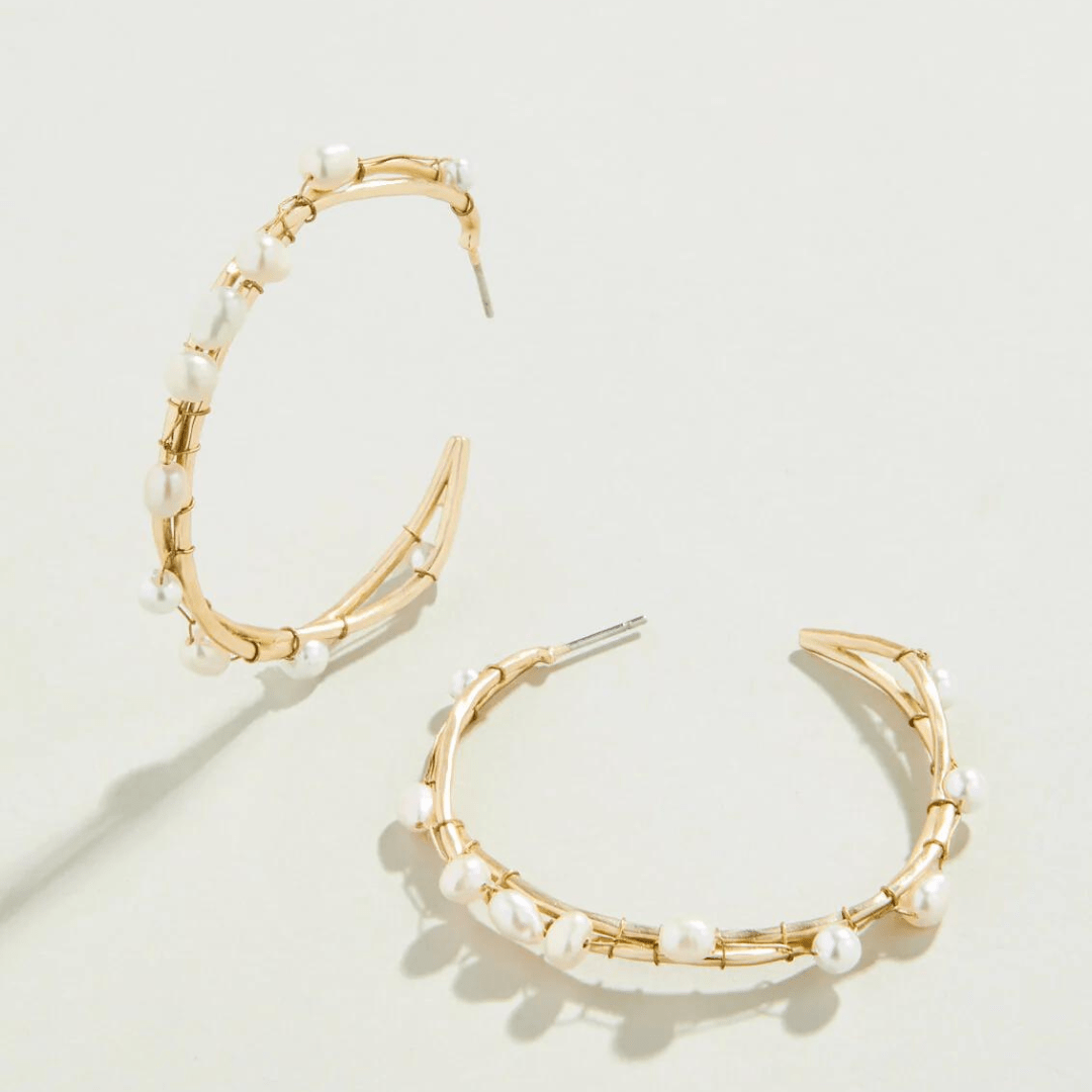 Spartina Swell Pearl Hoop Earrings - Spartina