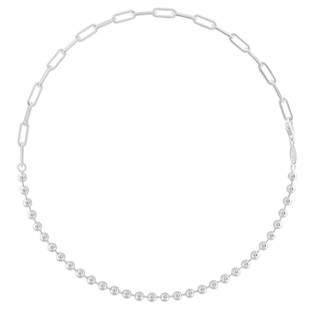 Split Chain - Silver Oval & Ball - 5mm - 18 - Lola