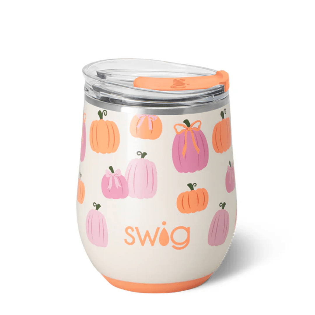 Stemless Wine Cup - Pumpkins & Bows - Swig