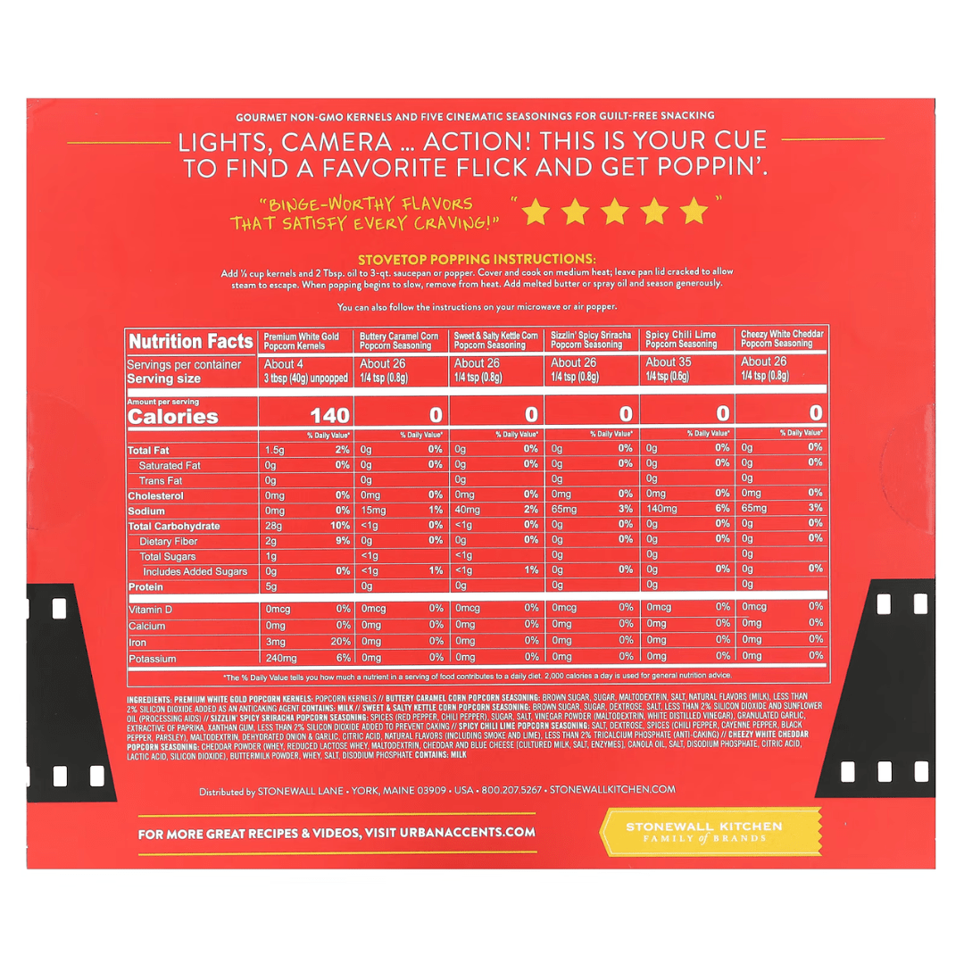 Stonewall Kitchen Box Office Hits Popcorn Set - Stonewall Kitchen