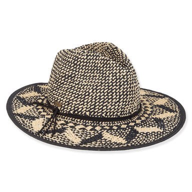 Sun 'n' Sand Black Paper Straw Safari Hat - Brim 3.5" - Sun 'N' Sand Accessories