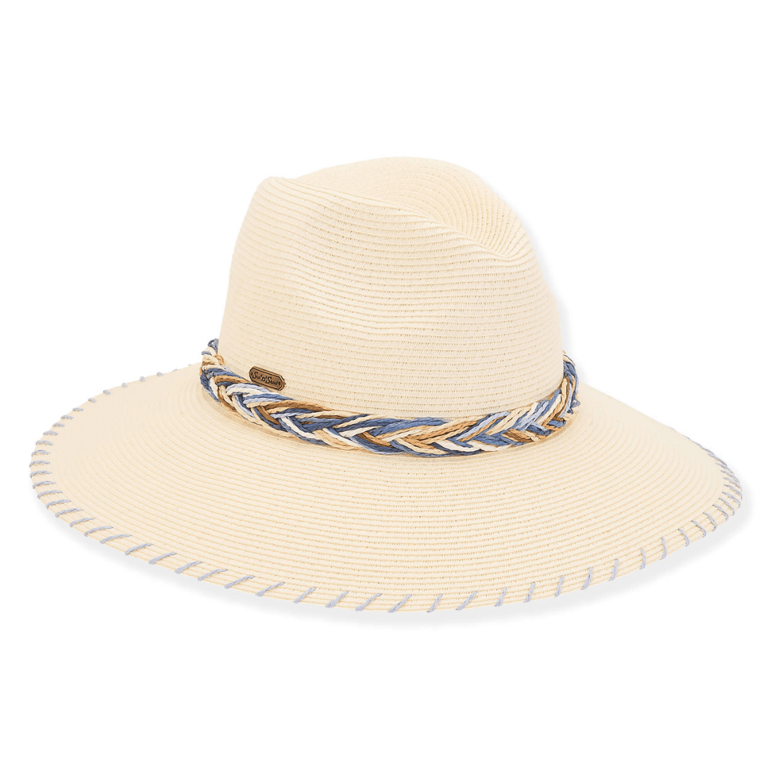 Sun 'n' Sand Blue Paperbraid Safari Hat - Brim 4" - Sun 'N' Sand Accessories