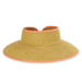 Sun 'n' Sand Coral Paperbraid Rollup Visor - Brim 4" - Sun 'N' Sand Accessories