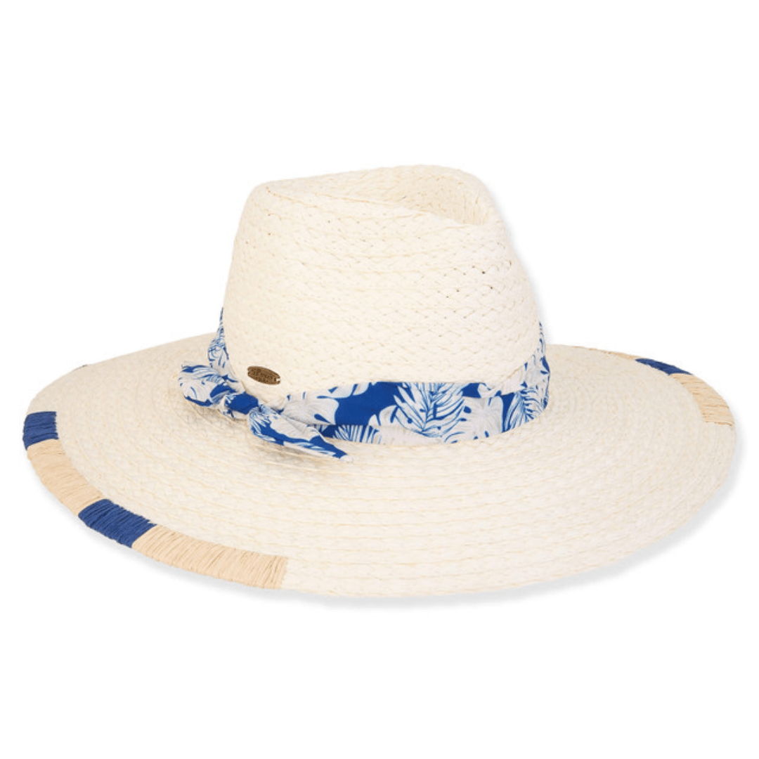 Sun 'n' Sand Ivory Paperbraid Pinched Floppy Hat - Brim 4" - Sun 'N' Sand Accessories