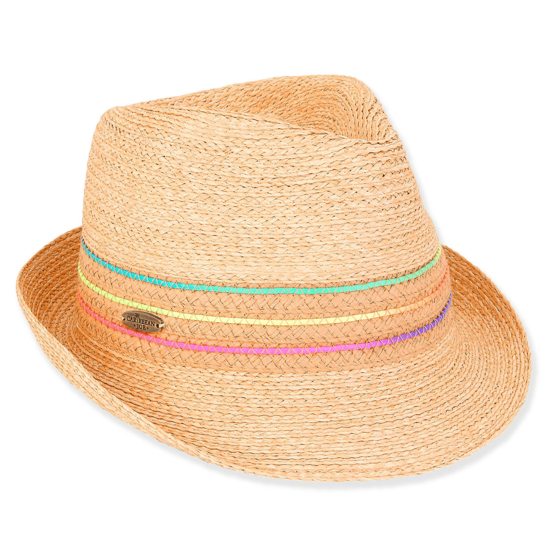 Sun 'n' Sand Tan Paper Straw Fedora - Brim 2" - Sun 'N' Sand Accessories