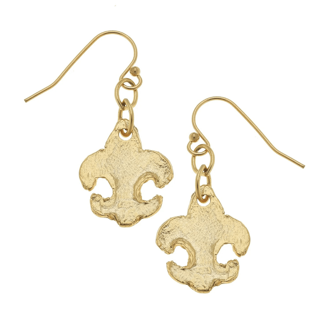 Susan Shaw Gold Fleur De Lis Earrings - Susan Shaw