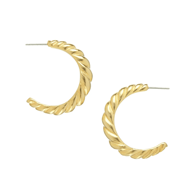 Susan Shaw Gold Large Shrimp Hoop Earrings - Susan Shaw