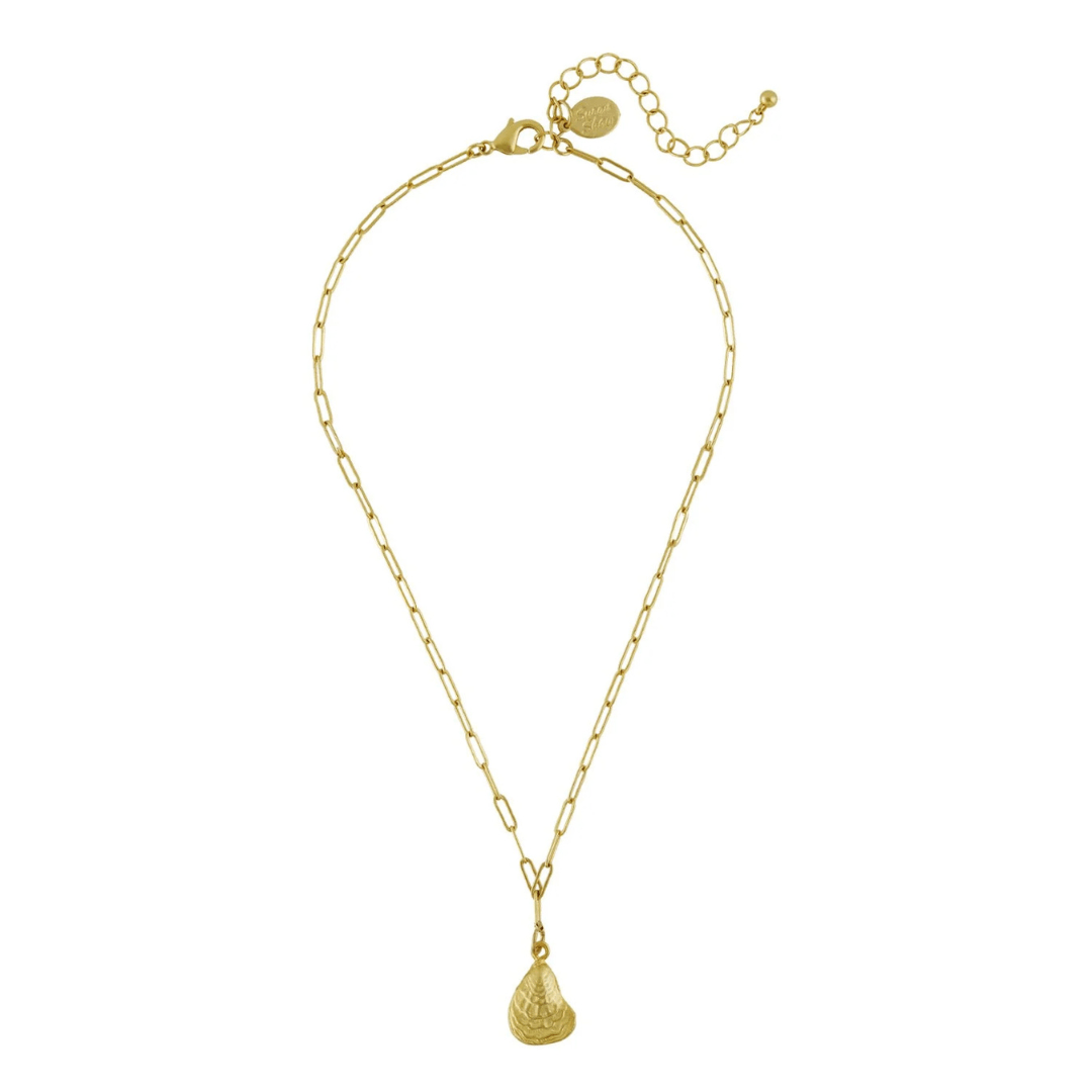 Susan Shaw Gold Oyster Shell Paperclip Necklace - Susan Shaw