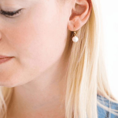 Susan Shaw Gold Pearl Drop Earrings - Susan Shaw