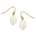 Susan Shaw Gold & Pearl Wire Earring - Susan Shaw