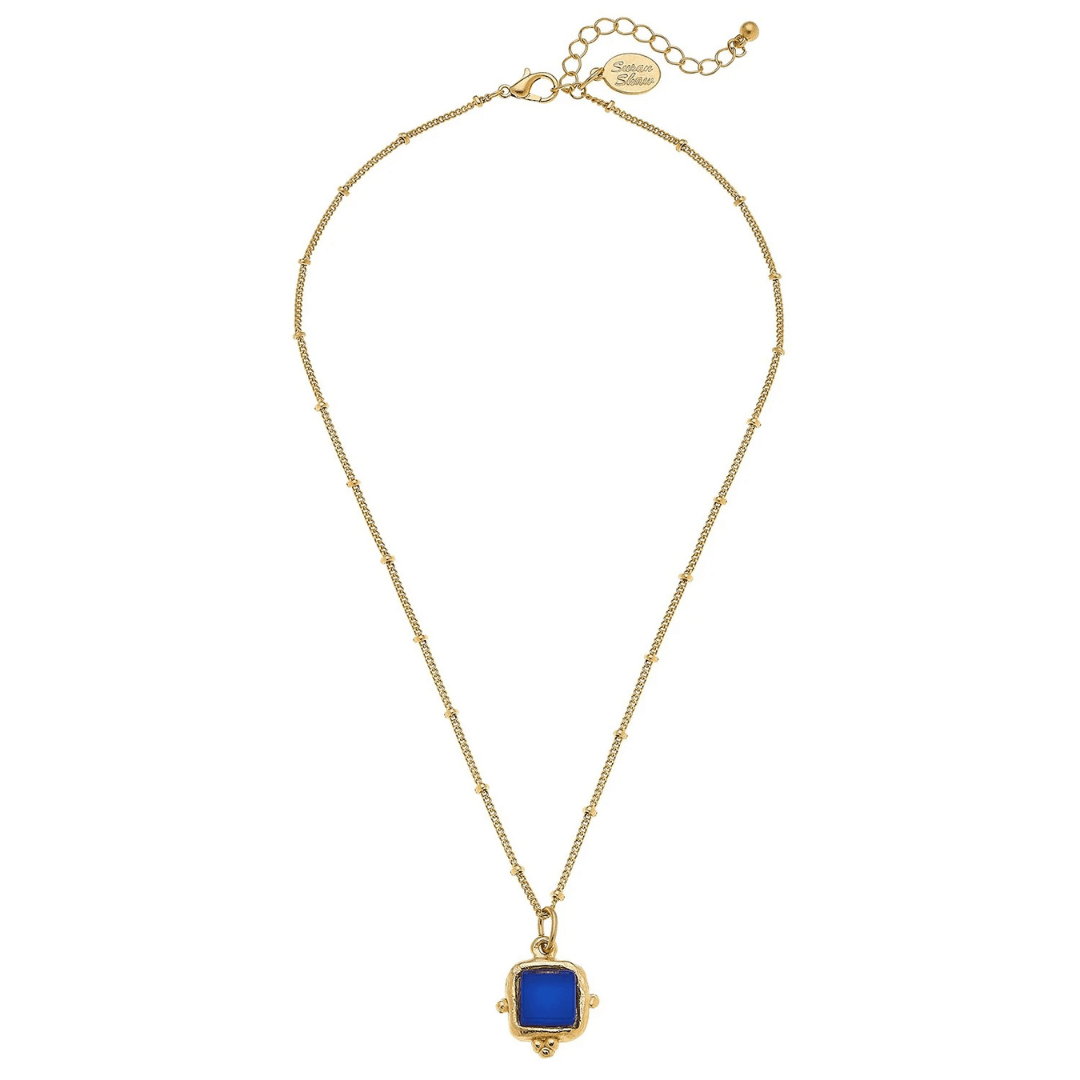 Susan Shaw Gold Square Necklace - Susan Shaw