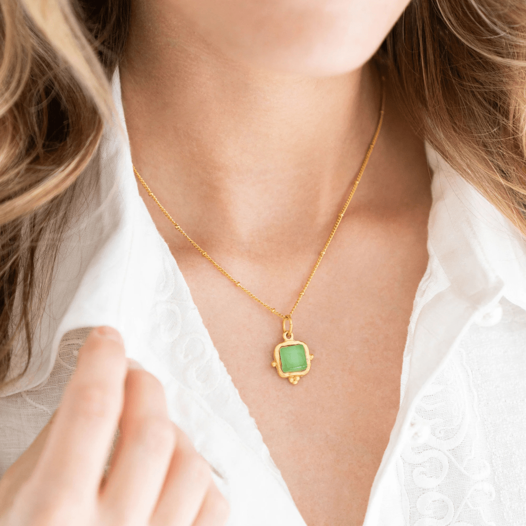 Susan Shaw Gold Square Necklace - Susan Shaw