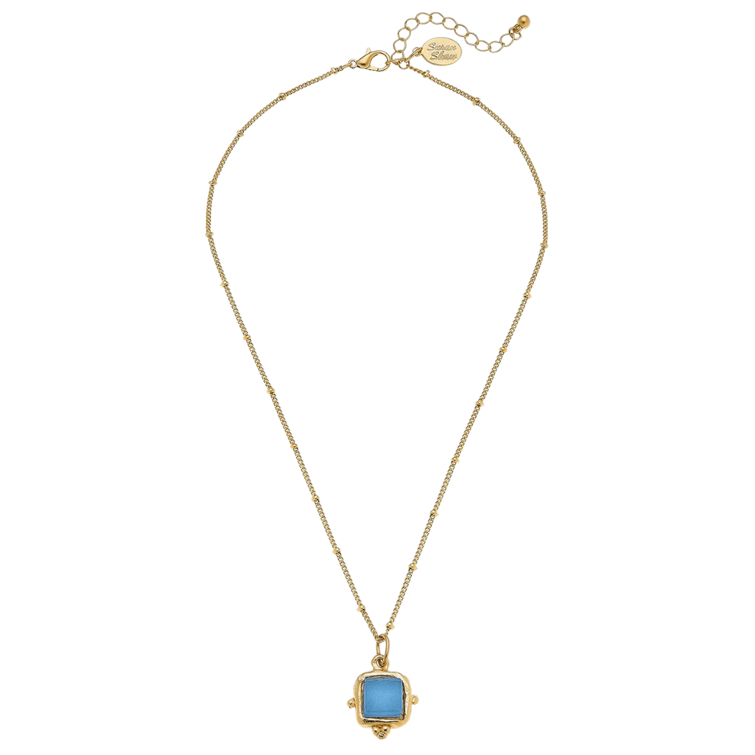 Susan Shaw Gold Square Necklace - Susan Shaw