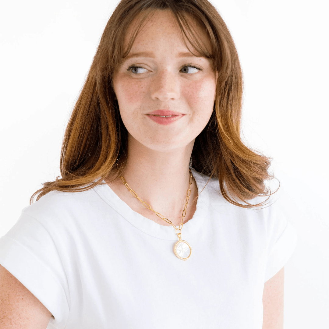 Susan Shaw Gold w/ MOP Starfish on Paperclip Chain - Susan Shaw