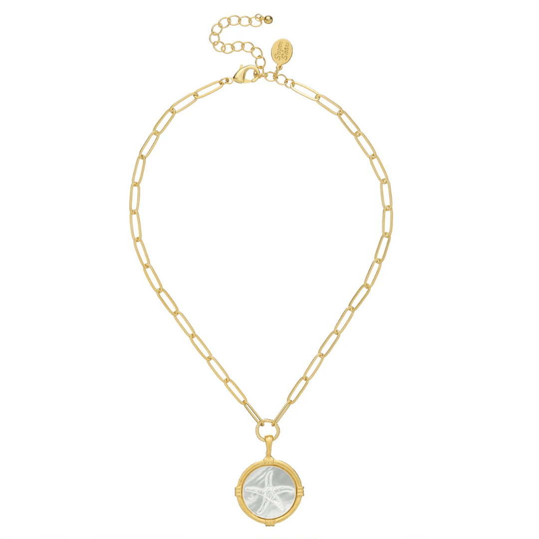 Susan Shaw Gold w/ MOP Starfish on Paperclip Chain - Susan Shaw