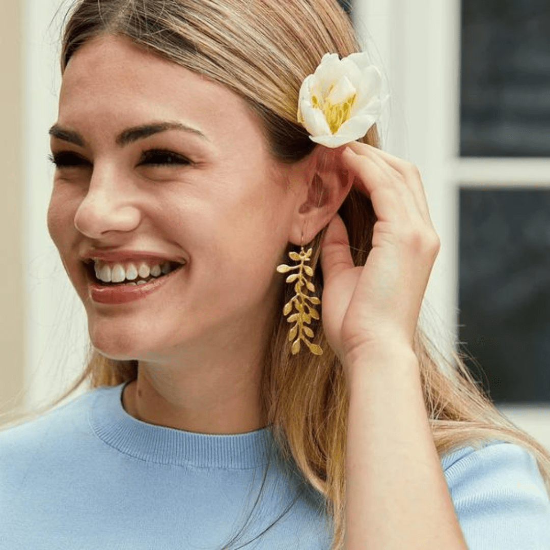 Susan Shaw Handcast Vine Earrings - Susan Shaw