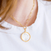 Susan Shaw Ida Mother of Pearl Shell Paperclip Necklace - Gold - Susan Shaw