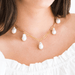 Susan Shaw Paperclip Necklace w/ Pearl - Susan Shaw