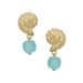 Susan Shaw Shell Drop Earrings - Gold & Aqua - Susan Shaw