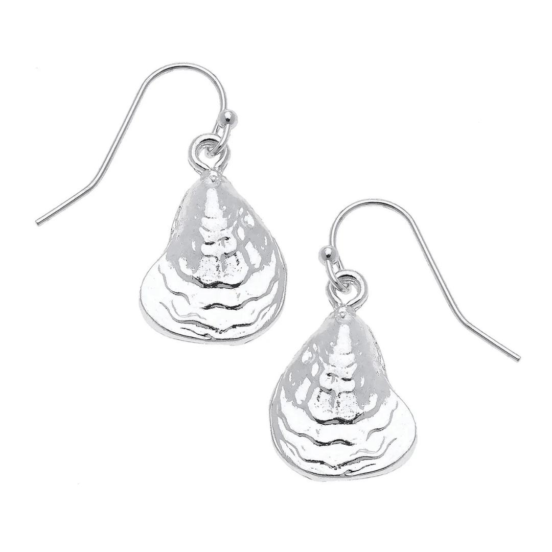 Susan Shaw Silver Oyster Earrings - Susan Shaw