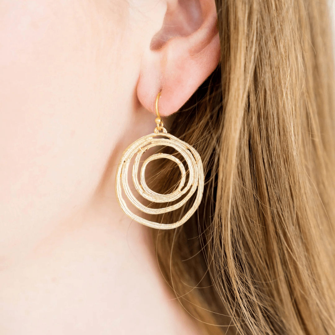 Susan Shaw Silver Round Swirl Earrings - Susan Shaw