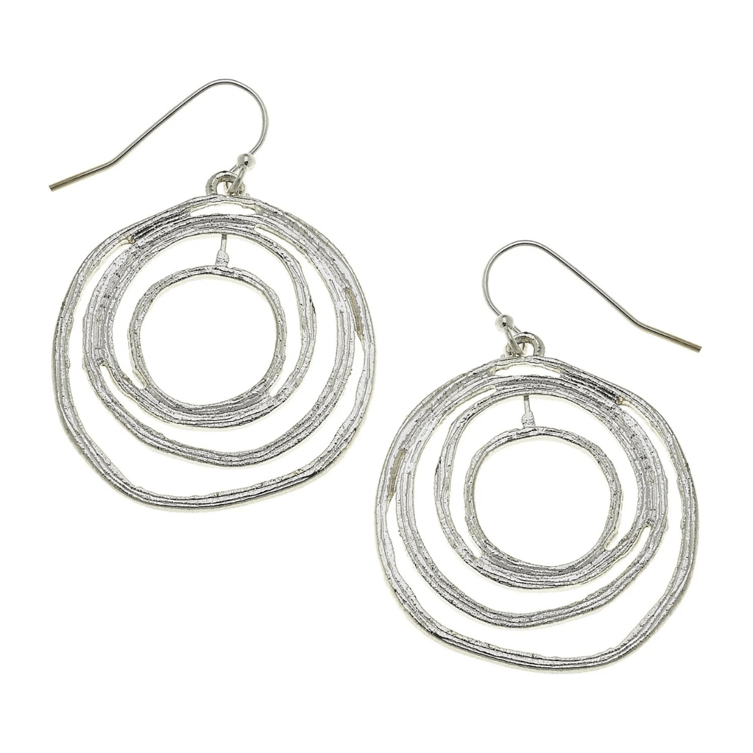 Susan Shaw Silver Round Swirl Earrings - Susan Shaw