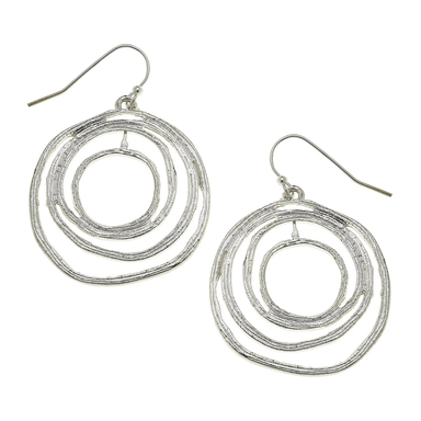 Susan Shaw Silver Round Swirl Earrings - Susan Shaw