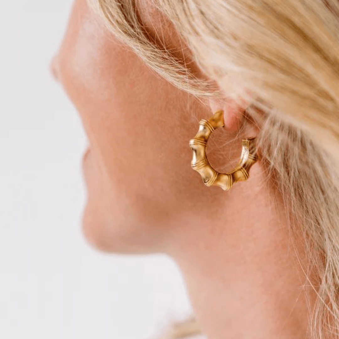 Susan Shaw Small Bamboo Hoop Earrings - Susan Shaw