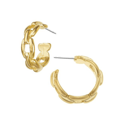 Susan Shaw Small Chain Hoop Earrings - Susan Shaw