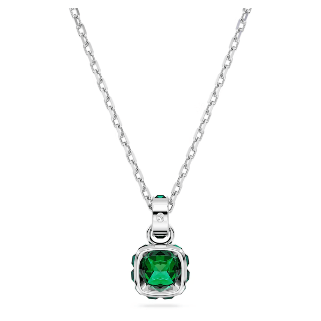 Swarovski Birthstone Square Pendant - Silver - Swarovski