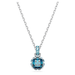 Swarovski Birthstone Square Pendant - Silver - Swarovski