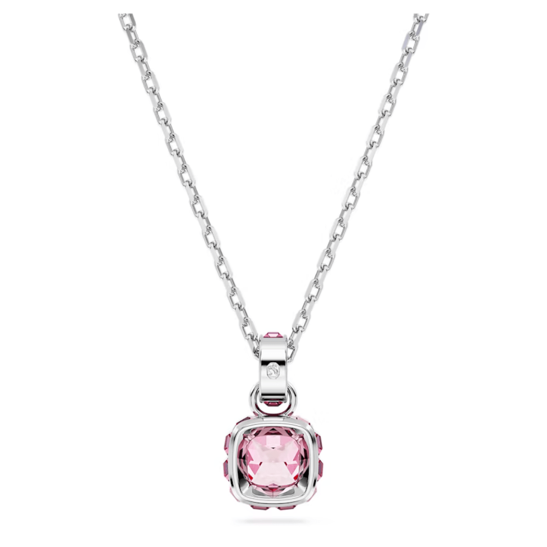 Swarovski Birthstone Square Pendant - Silver - Swarovski