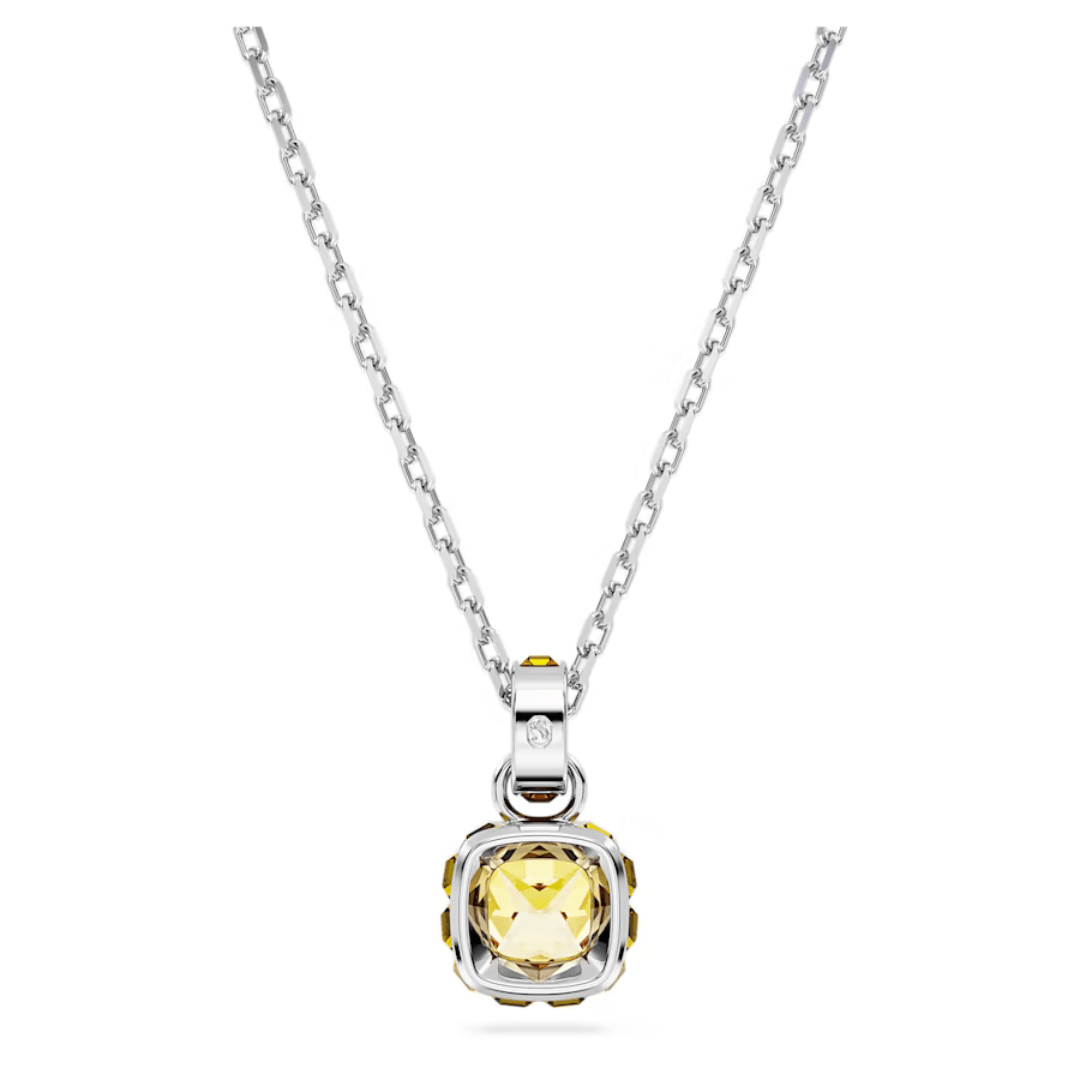 Swarovski Birthstone Square Pendant - Silver - Swarovski