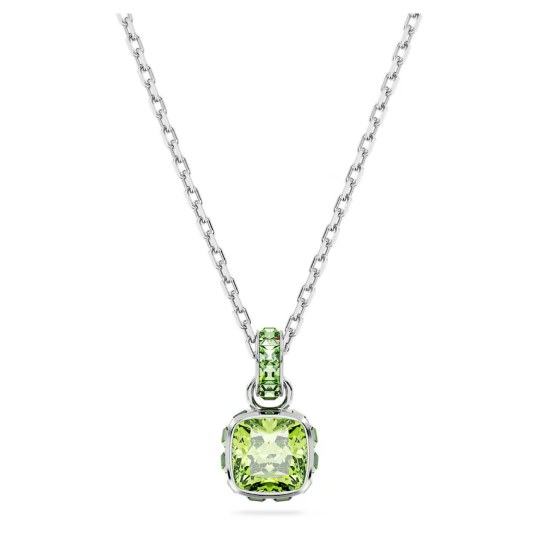 Swarovski Birthstone Square Pendant - Silver - Swarovski